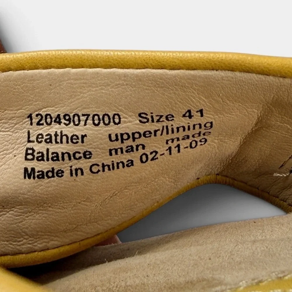 Dansko Avalon Nappa Wedge Slide Sandals Womens 41 Cornsilk Yellow Leather